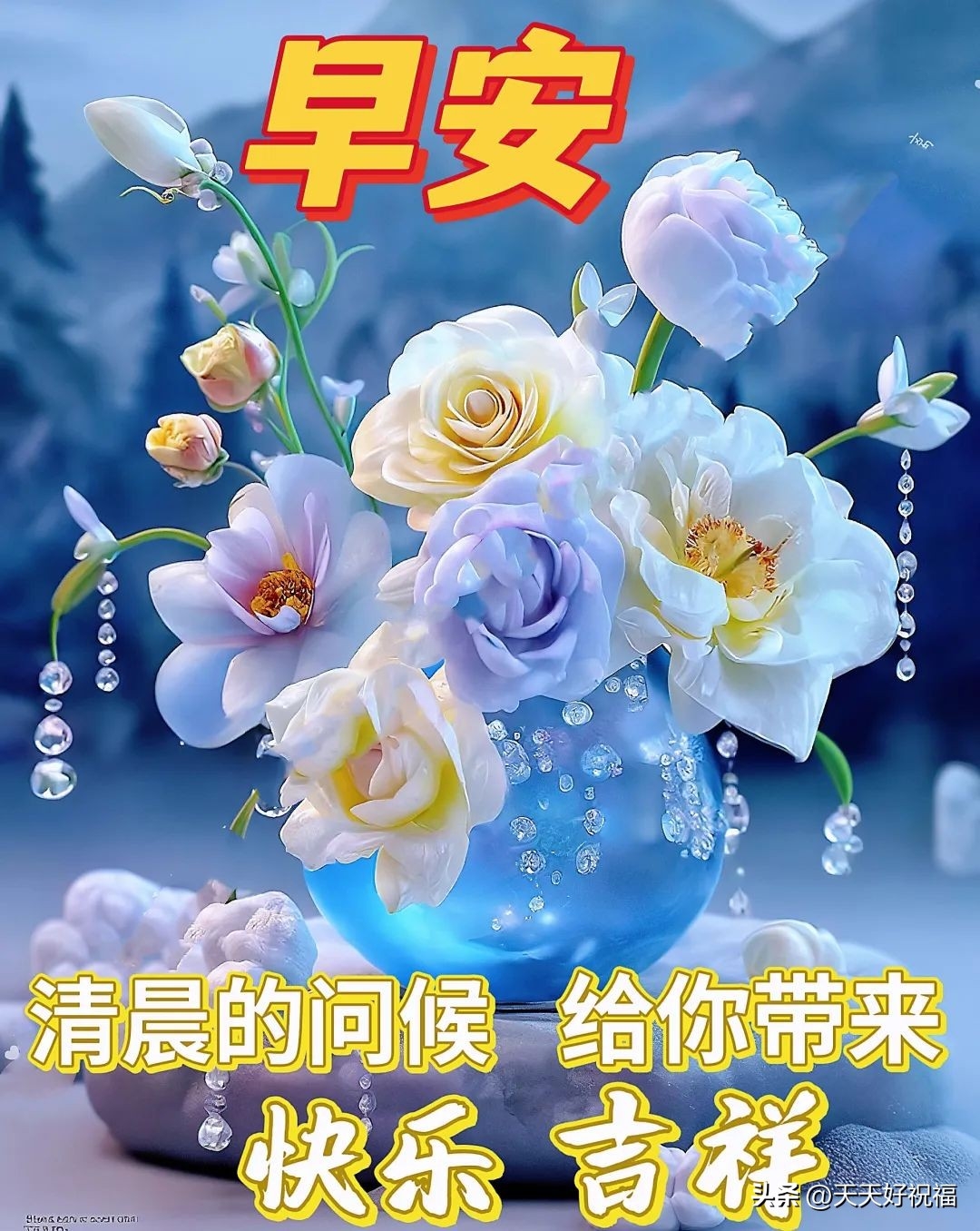 秋高气爽美好的早安问候文案动画表情包